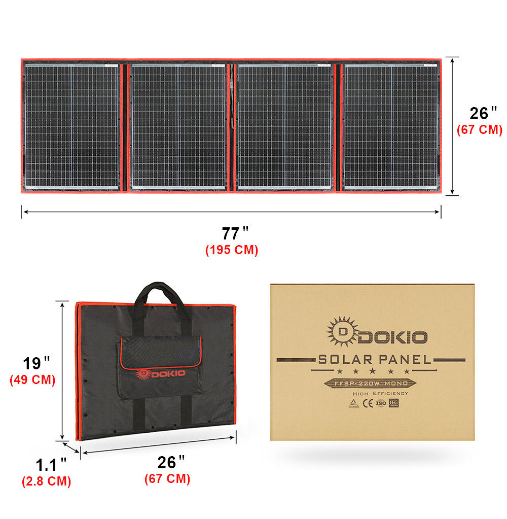Solar Panel 200W - Dokio брендовая гибкая складная моно солнечная