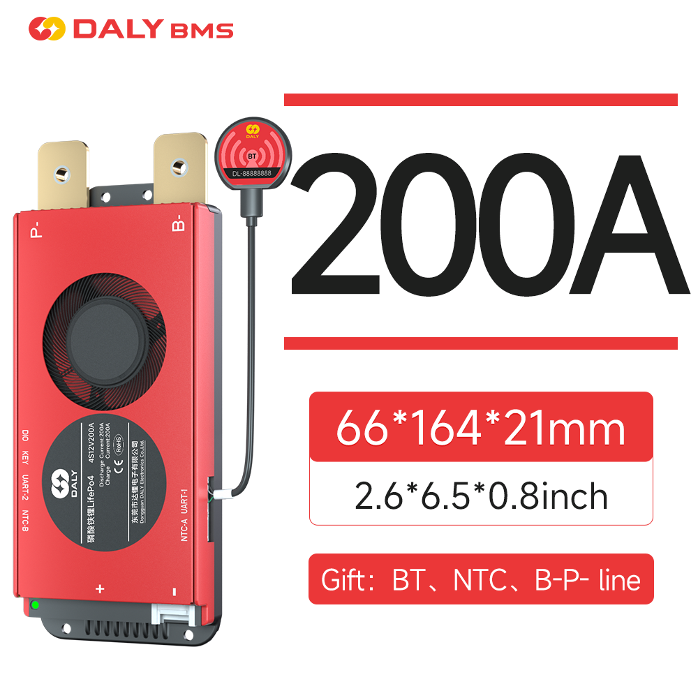 Lithium Battery 12V - Daly BMS 200A LiFePo4 4S 12V
