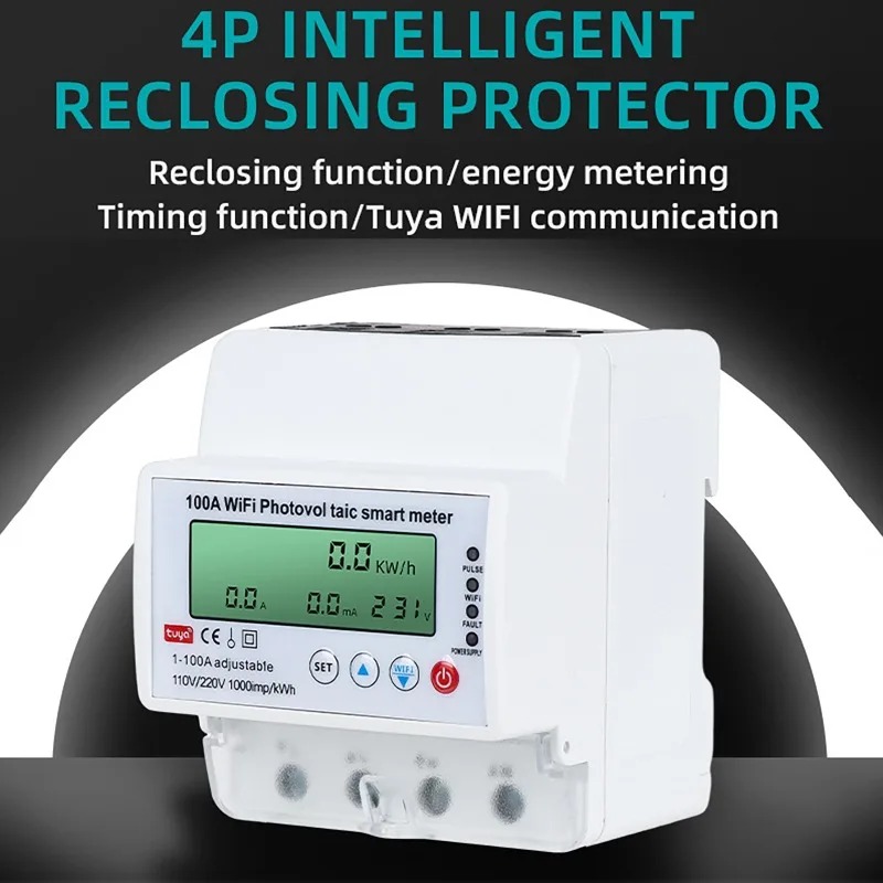 4-фазный 1-100А WiFi Умный сче – обзор и цена Energy Monitor Meter