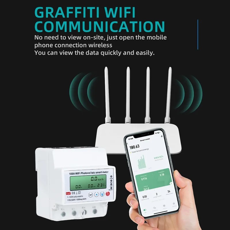 4-фазный 1-100А WiFi Умный сче – обзор и цена Energy Monitor Meter