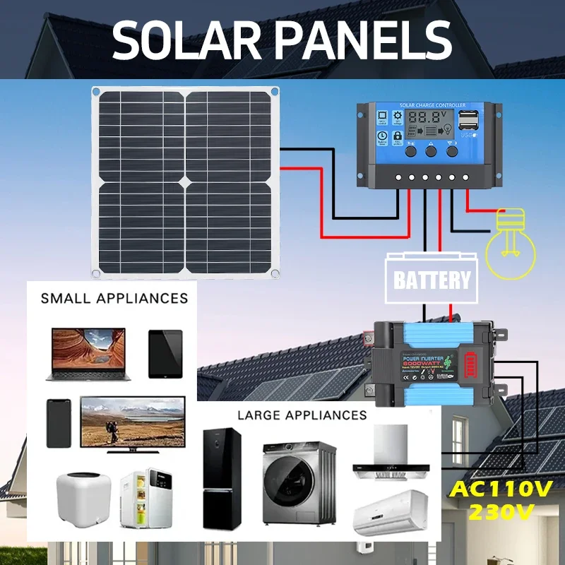 Солнечный комплект мощностью 6 – обзор и цена Solar Panel 200W